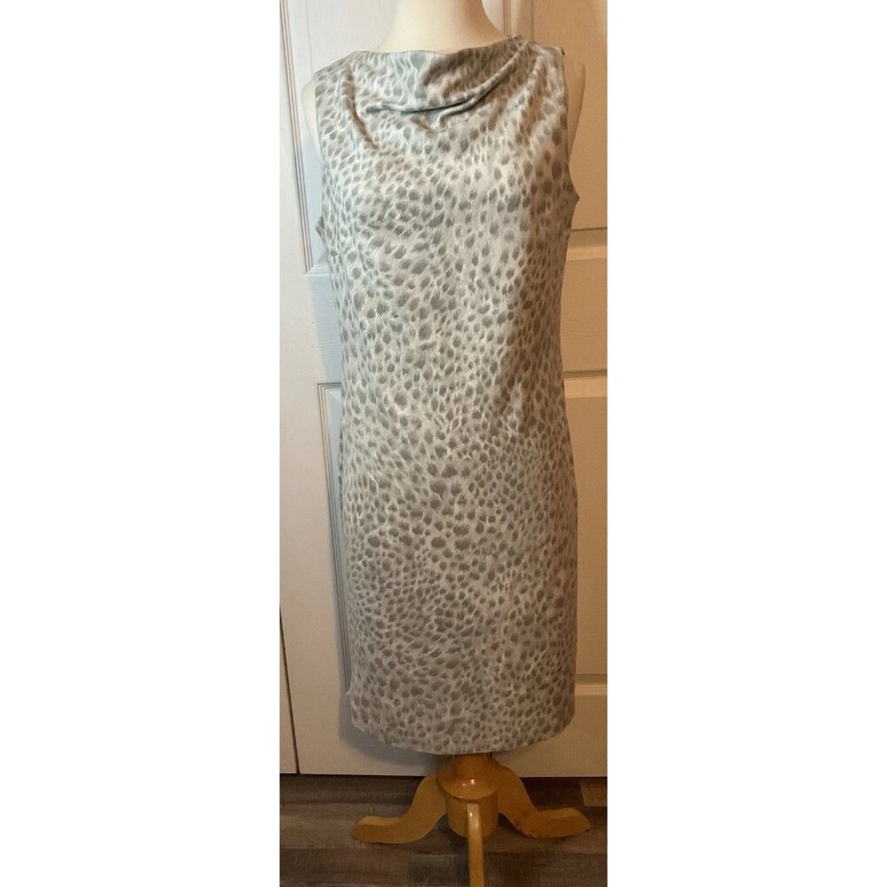 J. McLaughlin Gray Animal Print Sleeveless Dress Medium Soft Comfy